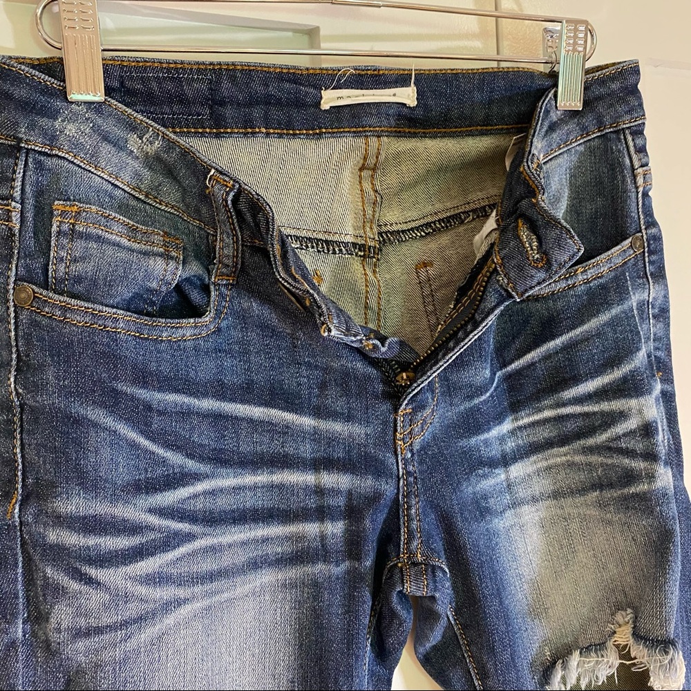 Machine Denim Skinny Stretch Distressed Jeans - Picture 3 of 12